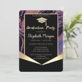 卒業キャップ、紙吹雪石大理石卒業 招待状 (スタンド正面)