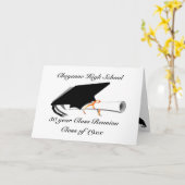 卒業キャップ – 高校クラス懇親会 カード (黄色い花)