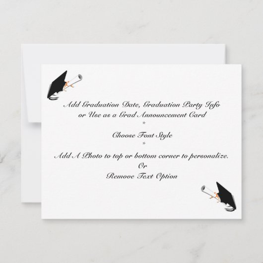 卒業キャップ – 高校クラス懇親会 案内状 (裏面)