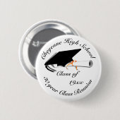 卒業キャップ – 高校懇親会 缶バッジ (正面&裏面)