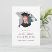 卒業キャップMaroon 1写真卒業 案内状 (スタンド正面)