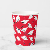 卒業キャッ赤と白プパーソナライズされたパーティー 紙コップ (裏面)