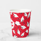 卒業キャッ赤と白プパーソナライズされたパーティー 紙コップ (左)