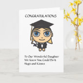 卒業キャラクターおめでとう カード (黄色い花)