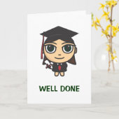 卒業キャラクターよくできた卒業カード カード (黄色い花)