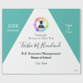 卒業ギフトラップアクアとホワイトHAMbyWG ラッピングペーパー (フラット)