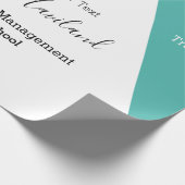 卒業ギフトラップアクアとホワイトHAMbyWG ラッピングペーパー (角)