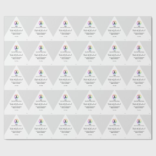 卒業ギフトラップライトグレーとホワイトHAMbWG ラッピングペーパー (フラット)