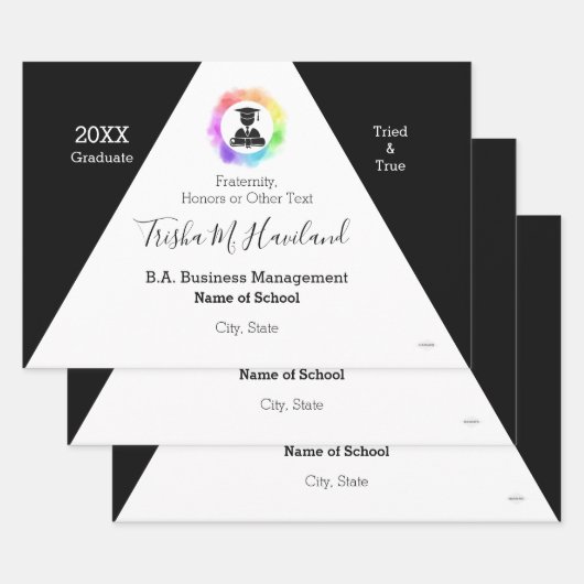 卒業ギフトラップ白黒HAMbyWG ラッピングペーパーシート (セット)