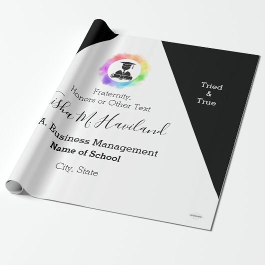 卒業ギフトラップ薄紫とホワイトHAMbyWG ラッピングペーパー (アンロールド)