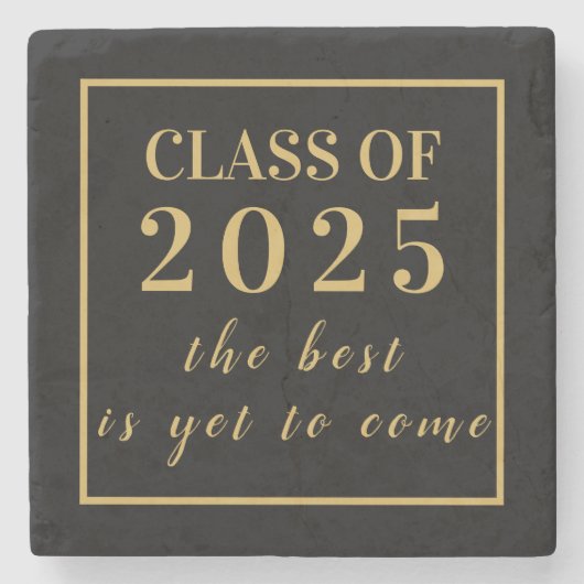 卒業ギフト金ゴールドスクリプトクラス2023 ストーンコースター (正面)