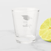 卒業ギフト黒卒業キャップ ショットグラス (裏面)