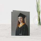 卒業クラシックキャップ写真のモノグラムモダン サンキューカード (裏面)