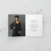 卒業クラシックキャップ写真のモノグラムモダン サンキューカード (内部)