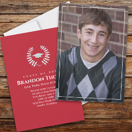 卒業クラシック写真受賞者ローレルレッド 招待状