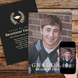 卒業クラシック写真受賞者ローレル金ゴールド 招待状