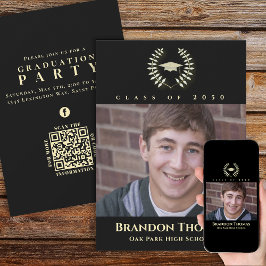 卒業クラシック写真受賞者ローレル金ゴールド 招待状