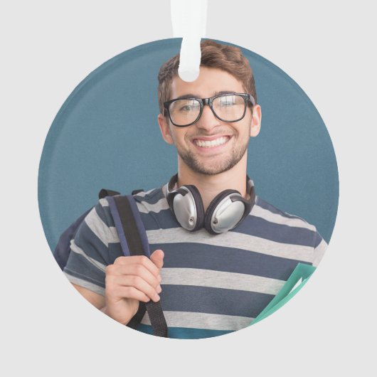 卒業クラシック赤と金ゴールド20XXの写真 オーナメント (裏面)