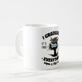 卒業クラスおもしろいの黒猫 コーヒーマグカップ (正面左)