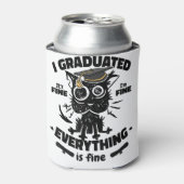 卒業クラスおもしろいの黒猫 缶クーラー (缶正面)