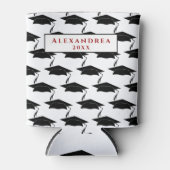 卒業クラスのキャップのパーソナライズ 缶クーラー (正面)