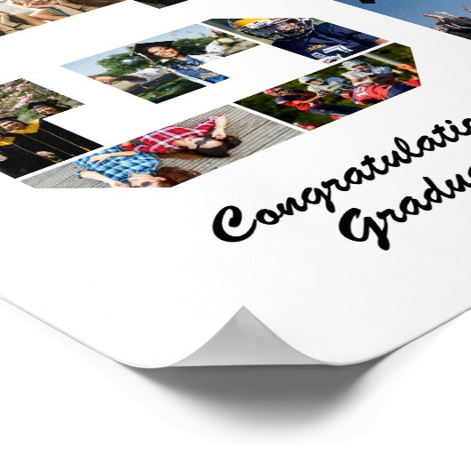 卒業クラスのシニア卒業式の日DIYフォトコラージュ ポスター (角)