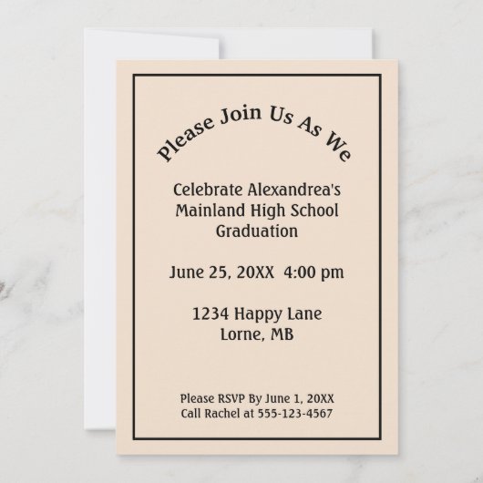 卒業クラスのパーティーの写真のパーソナライズ 招待状 (裏面)