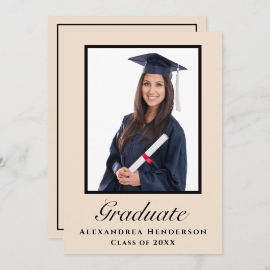 卒業クラスのパーティーの写真のパーソナライズ 招待状 (正面/裏面)