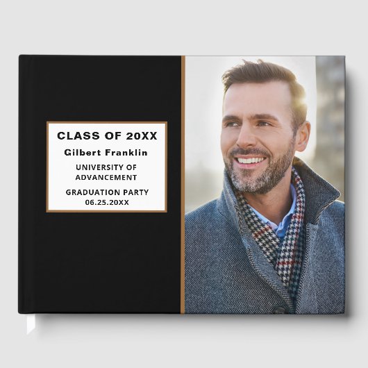 卒業クラスのパーティー写真のパーソナライズ ゲストブック (正面)