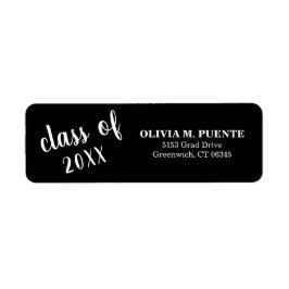 卒業クラスのブラック差出人住所 ラベル
