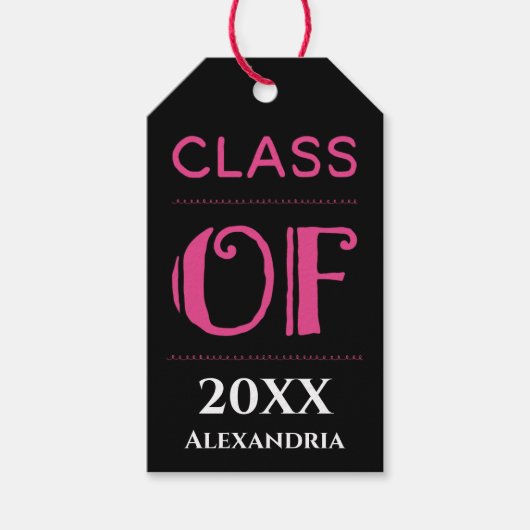 卒業クラスの卒業生がパーソナライズ ギフトタグ (正面)
