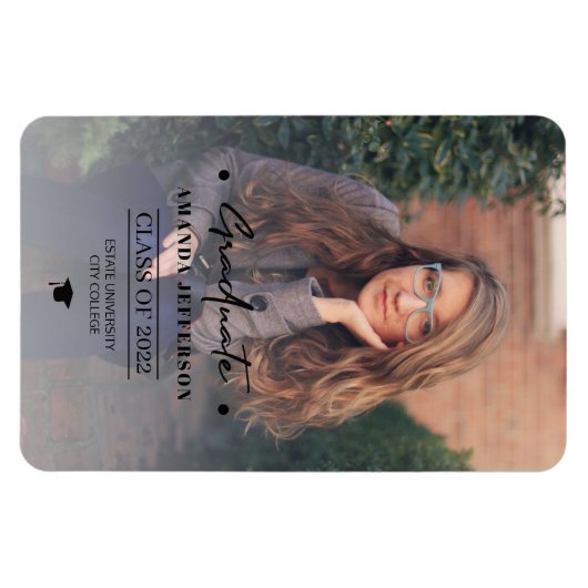 卒業クラスの学校の写真パーソナライズされたの間 マグネット (横)