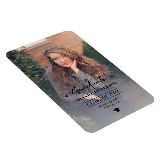 卒業クラスの学校の写真パーソナライズされたの間 マグネット (右側)