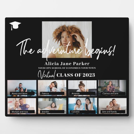 卒業クラスの年の写真カスタムコラージュ フォトプラーク (正面)