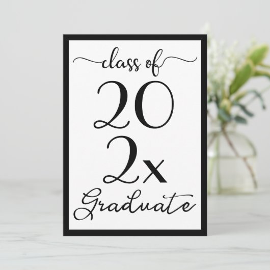 卒業クラスの年内の白黒スクリプト 招待状 (スタンド正面)