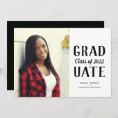 卒業クラスの積み重ねモダン型 案内状 (正面/裏面)