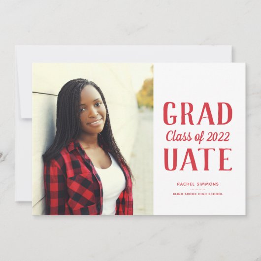 卒業クラスの積み重ねモダン型 案内状 (正面)