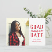 卒業クラスの積み重ねモダン型 案内状 (スタンド正面)