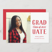 卒業クラスの積み重ねモダン型 案内状 (正面/裏面)