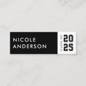 卒業クラスの連絡情報ブラック スキニー名刺 (正面)