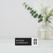 卒業クラスの連絡情報ブラック スキニー名刺 (スタンド正面)