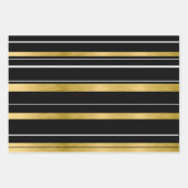 卒業クラスの黒い金ゴールドパタスタイリッシューン ラッピングペーパーシート (正面2)