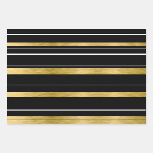 卒業クラスの黒い金ゴールドパタスタイリッシューン ラッピングペーパーシート (正面2)