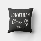 卒業クラスイヤー黒モダンタイポグラフィ クッション (裏面)