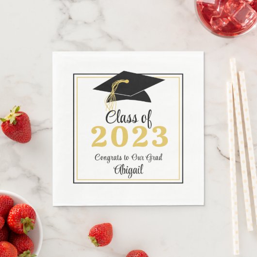 卒業クラスカスタム年の色と文字 スタンダードランチョンナプキン (インサイチュ)