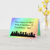 卒業クラスシルエットカーカスタマイズド～ カード (黄色い花)