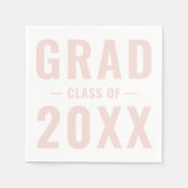 卒業クラス年赤面ホワイトタイポグラフィ卒業 スタンダードカクテルナプキン (正面)