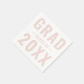 卒業クラス年赤面ホワイトタイポグラフィ卒業 スタンダードカクテルナプキン (角)
