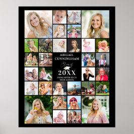 卒業クラス年32フォトコラージュあなたの色 ポスター