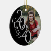 卒業クラス2020フォトブラックシルバー セラミックオーナメント (右)
